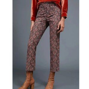 Anthropologie Paisley Classic Essential Slim Cropped Trousers